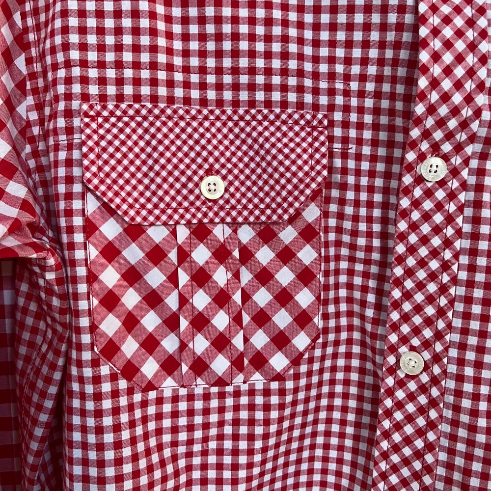 Sovereign Code Sherman Red Gingham Button Up Roll… - image 4